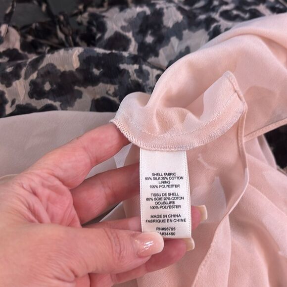 Rebecca Taylor Brown and Tan Tie Front Blouse with Mandarin Collar, US12 - Picture 11 of 11